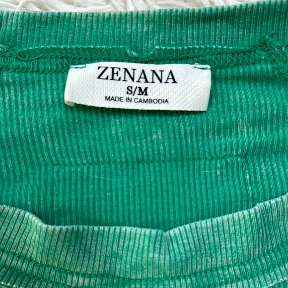 ๐HP๐ Zenana Ribbed Garment Washed Top ๐ Kelly Green - Picture 11 of 12